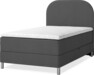 Roma Family - Förvaringssäng, enkelsäng med bäddmadrass och slät sänggavel - Grå