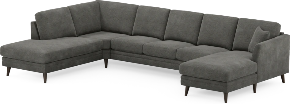 Eden - 3-sits soffa med divan vänster och schäslong höger - Grå