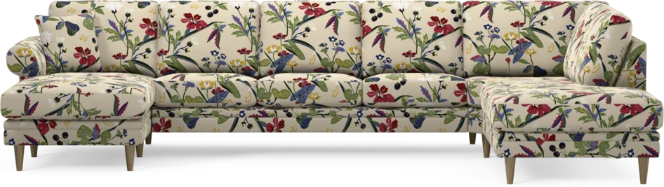 Eden - 3-sits soffa med schäslong vänster och divan höger - Flerfärgad