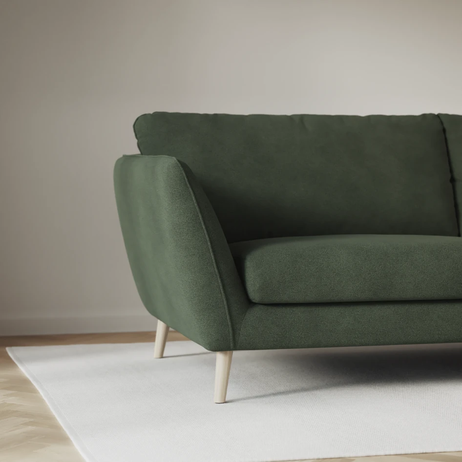 Madison - 2-sits soffa med divan vänster och höger - Grön