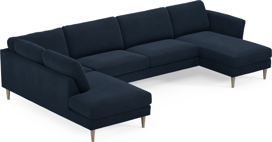 Bridge - 3-sits soffa med divan vänster och schäslong höger - Blå
