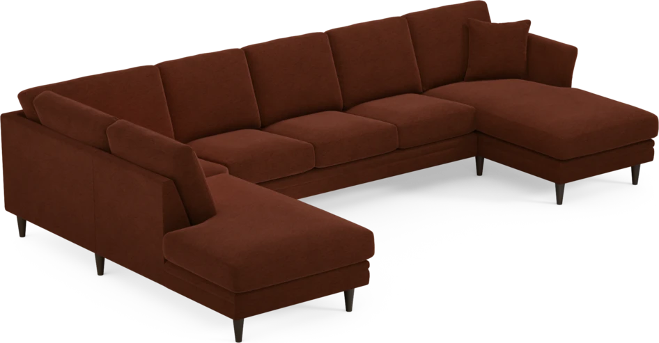 Eden - 3-sits soffa med divan vänster och schäslong höger - Orange