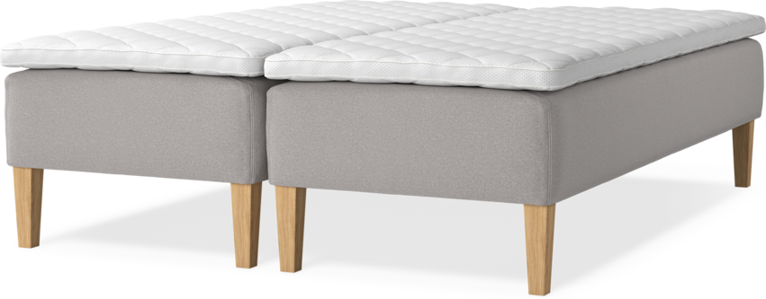 Delux Sense - Ramsäng, dubbelsäng med bäddmadrass - Grå