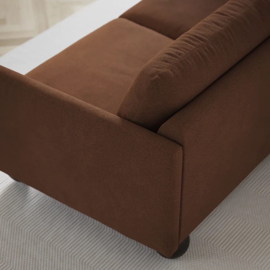 Madison Lux - 2-sits soffa med divan vänster och schäslong höger - Brun