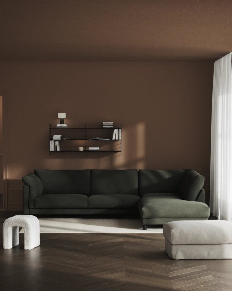 Cherrie - 3-sits soffa med divan höger, fast klädsel - inspiration