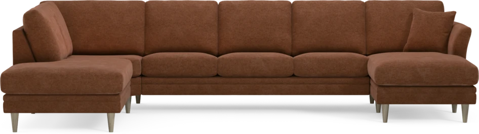 Eden - 3-sits soffa med divan vänster och schäslong höger - Orange