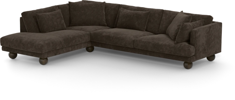 Harper - 3-sits soffa med divan vänster - Brun
