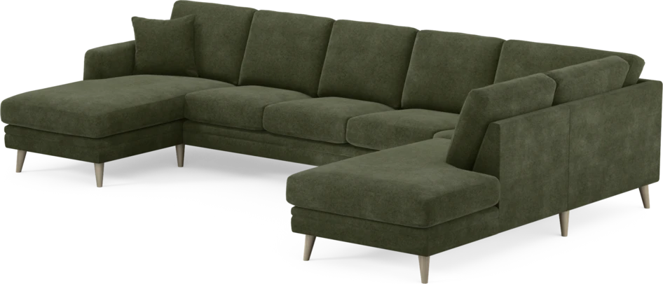 Eden - 3-sits soffa med schäslong vänster och divan höger - Grön