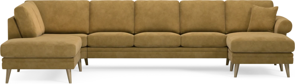 Eden - 3-sits soffa med divan vänster och schäslong höger - Gul