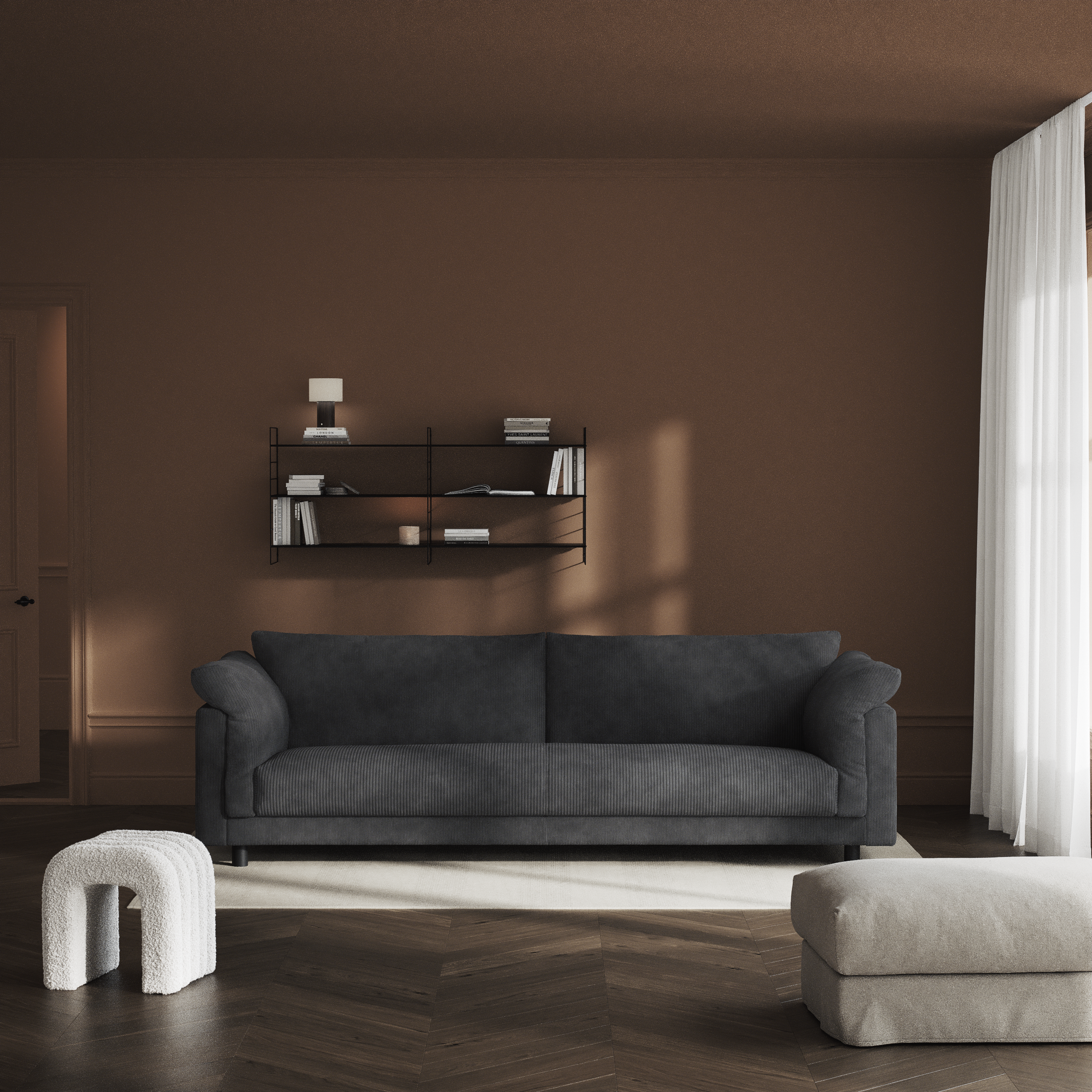 Cherrie - 4-sits soffa, hel dyna, fast klädsel - inspiration
