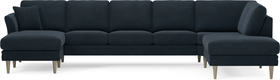 Eden - 3-sits soffa med schäslong vänster och divan höger - Blå