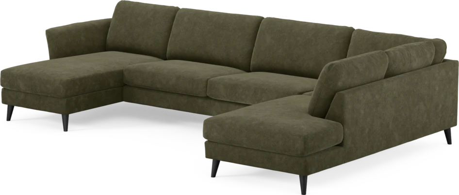 Bridge - 3-sits soffa med schäslong vänster och divan höger - Grön