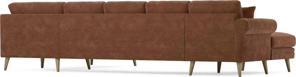 Eden - 3-sits soffa med schäslong vänster och divan höger - Orange