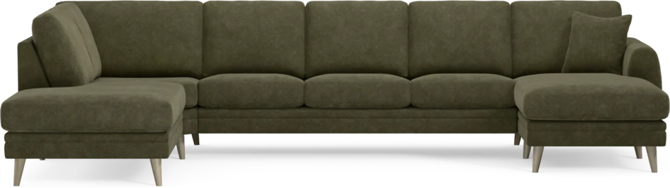 Eden - 3-sits soffa med divan vänster och schäslong höger - Grön