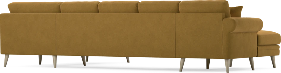 Eden - 3-sits soffa med schäslong vänster och divan höger - Gul