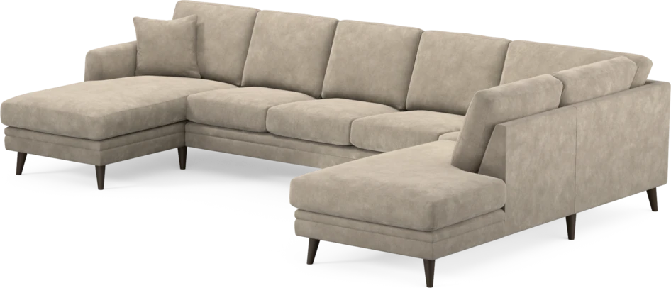 Eden - 3-sits soffa med schäslong vänster och divan höger - Beige