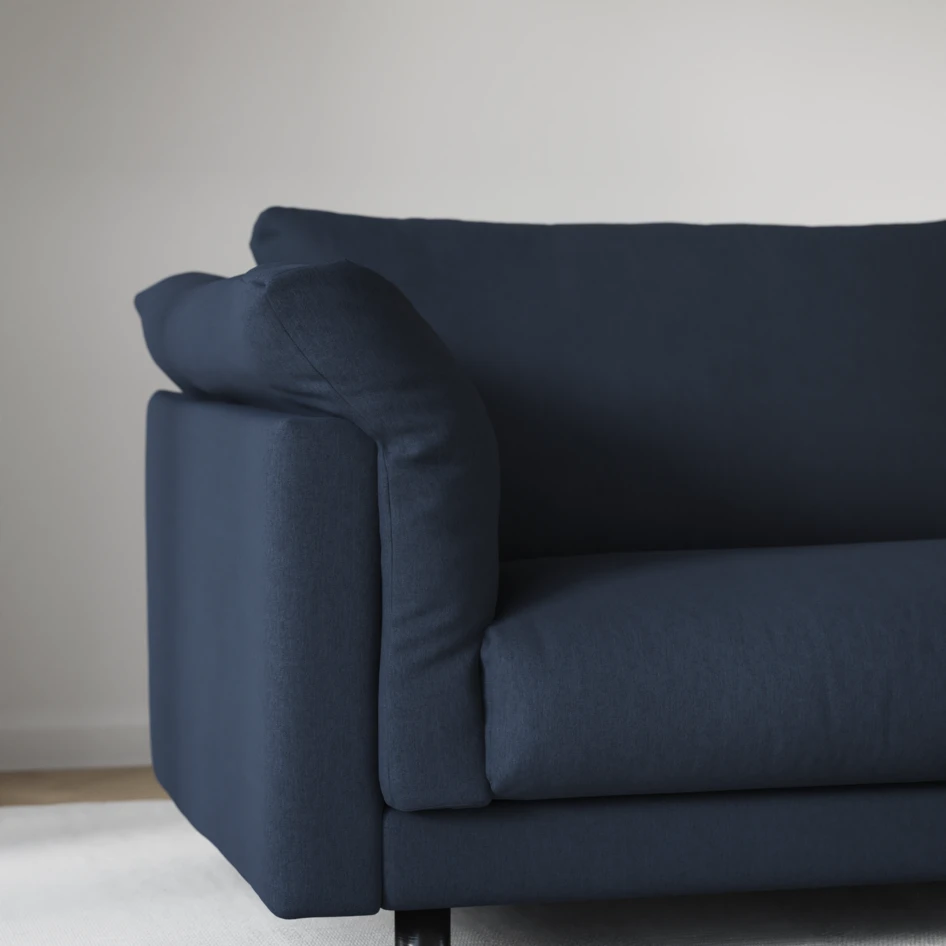 Cherrie - 3-sits soffa med divan höger, fast klädsel - Blå