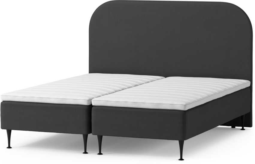 Roma Family - Ramsäng, dubbelsäng med bäddmadrass och sänggavel slät, B 160-180