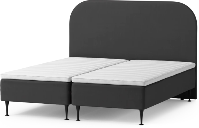 Roma Family, Ramsäng, dubbelsäng med bäddmadrass och sänggavel slät, B 160-180