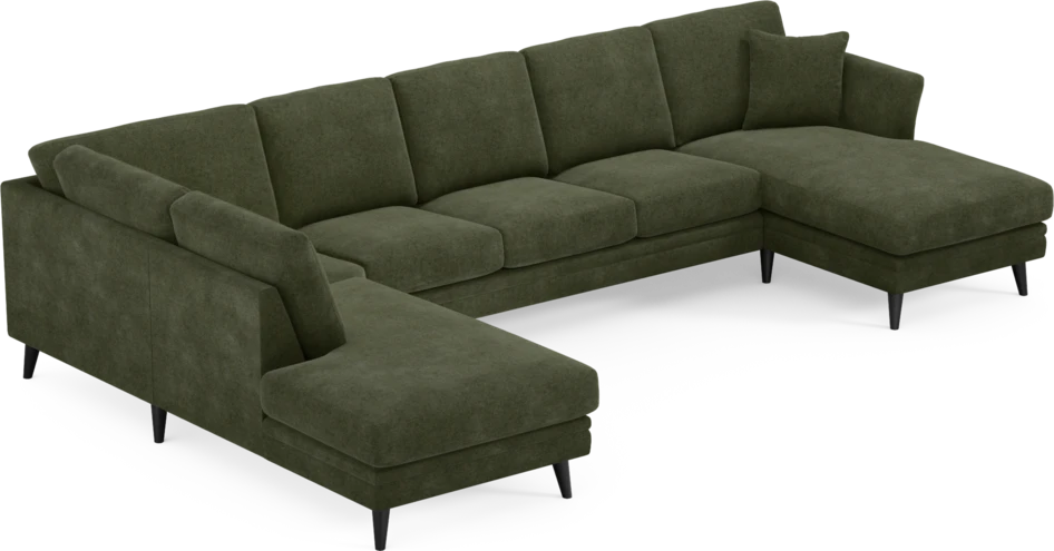 Eden - 3-sits soffa med divan vänster och schäslong höger - Grön