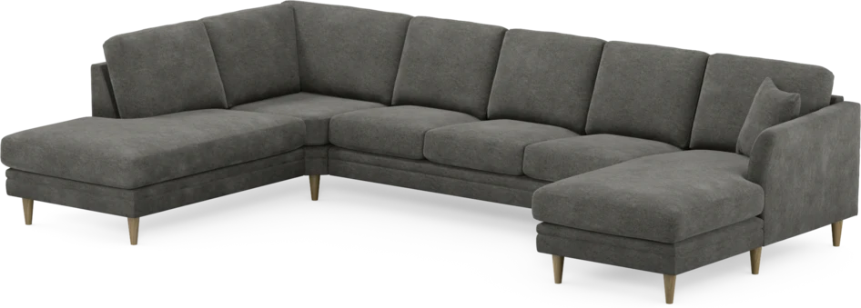 Eden - 3-sits soffa med divan vänster och schäslong höger - Grå