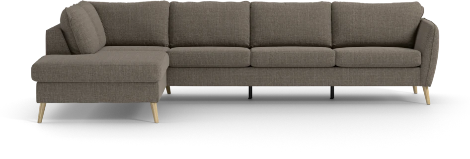 County - 3-sits soffa med divan vänster - Brun