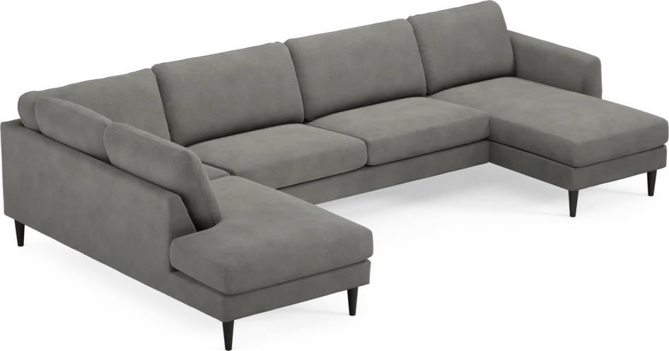 Bridge - 3-sits soffa med divan vänster och schäslong höger - Grå