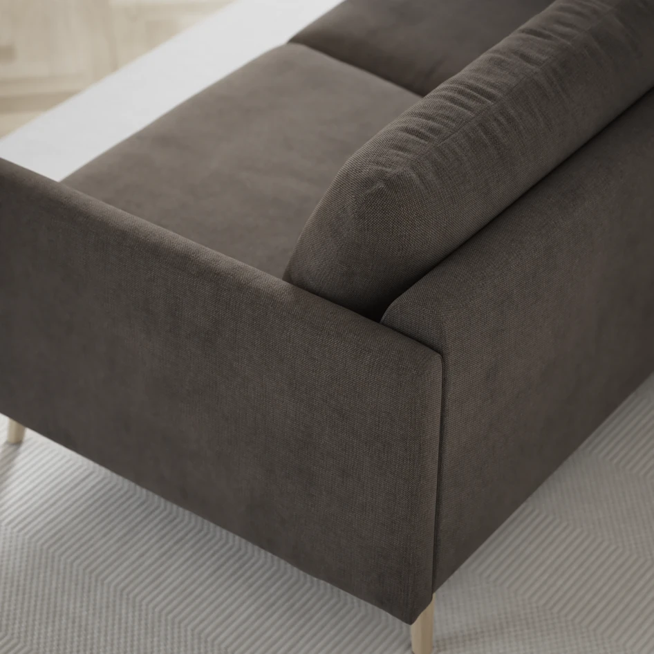 Madison Lux - 2-sits soffa med divan vänster och schäslong höger - Brun