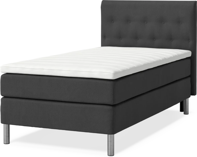 Roma Family, Kontinentalsäng, enkelsäng med bäddmadrass och sänggavel låg pikerad, B 105-140