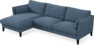 Winston - 3-sits soffa med schäslong, vändbar - Blå