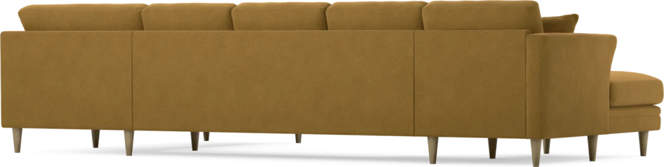Eden - 3-sits soffa med schäslong vänster och divan höger - Gul