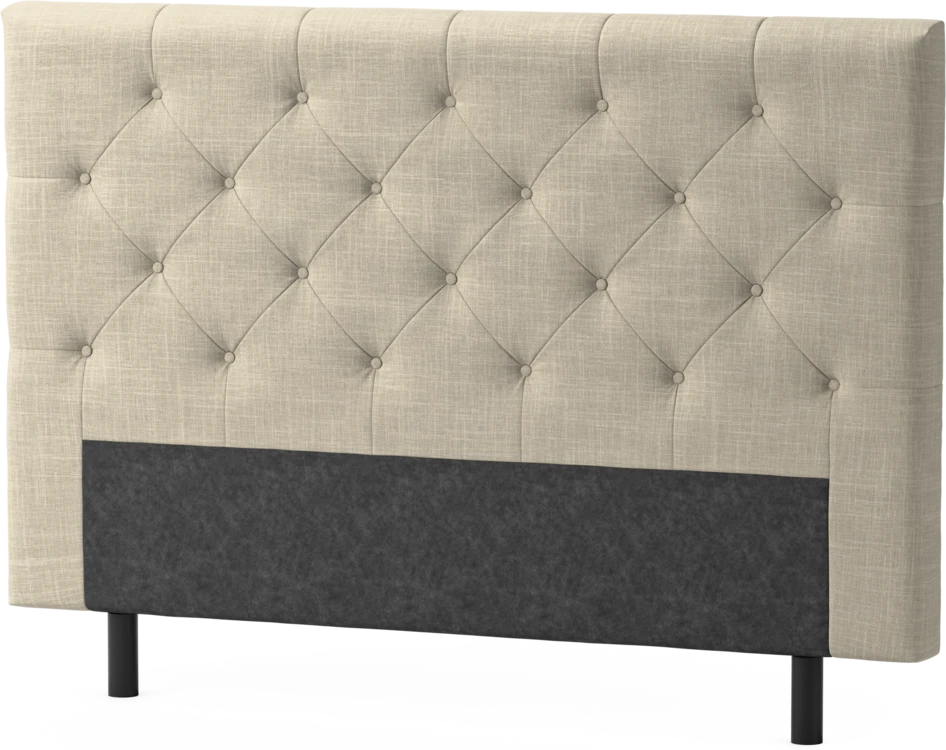 Delux Pikerad Låg - Sänggavel, 90-210 cm - Beige