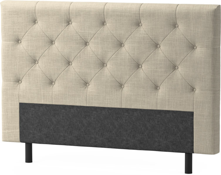 Delux Pikerad Låg - Sänggavel, 90-210 cm - Beige