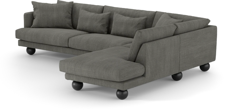 Harper - 3-sits soffa med divan höger - Grå