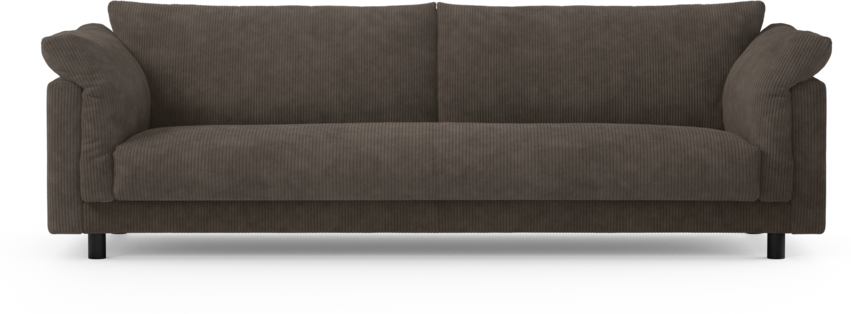 Cherrie - 4-sits soffa, hel dyna, fast klädsel - Brun