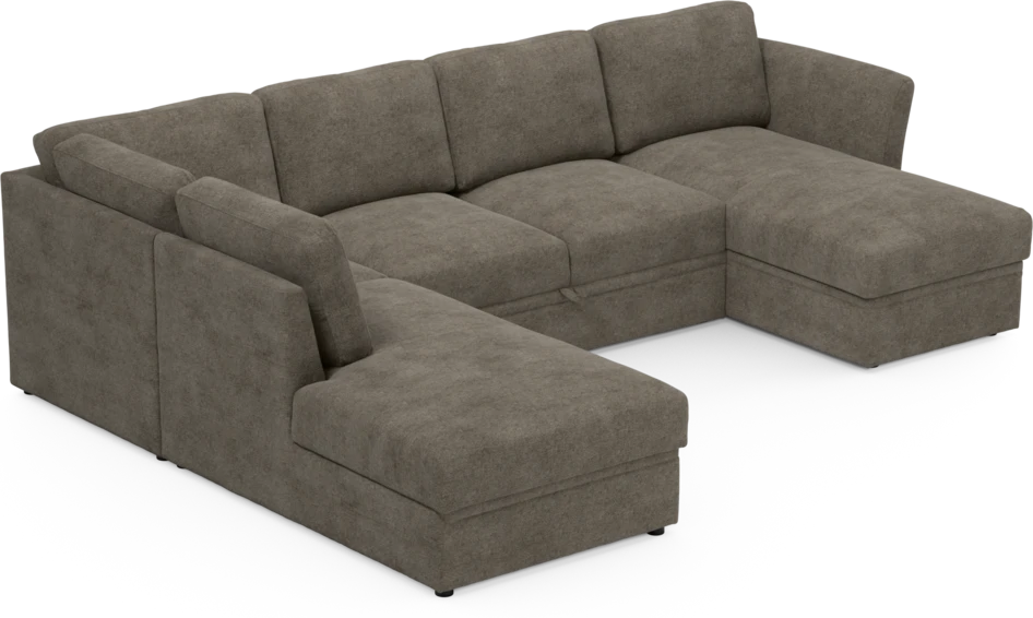 Öland - Bäddsoffa med divan vänster och schäslong höger - Brun