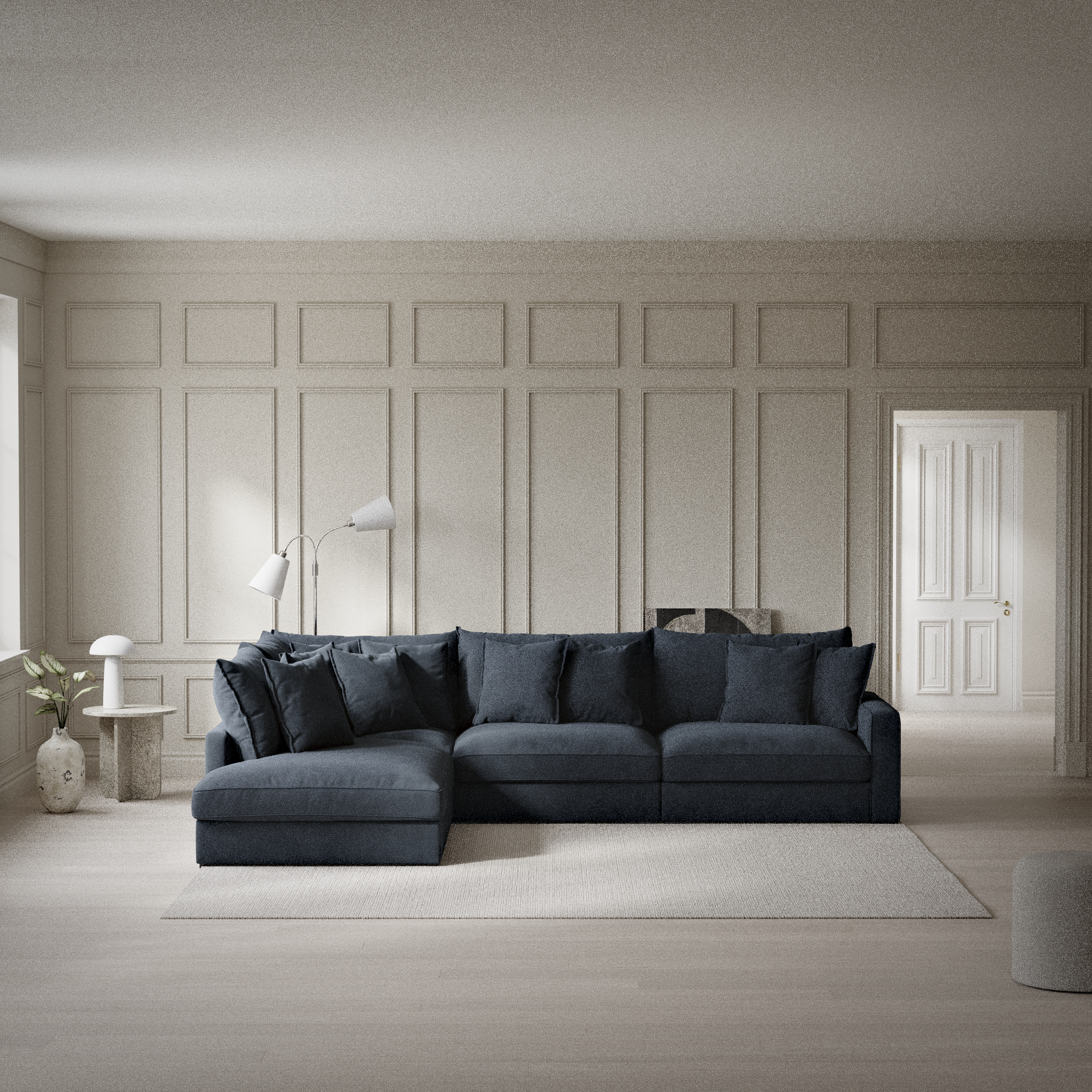 Rossi, 3-sits soffa med divan vänster