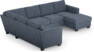 Friday - Hörnsoffa, 2+3-sits med schäslong höger - Blå
