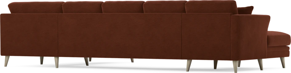Eden - 3-sits soffa med schäslong vänster och divan höger - Orange