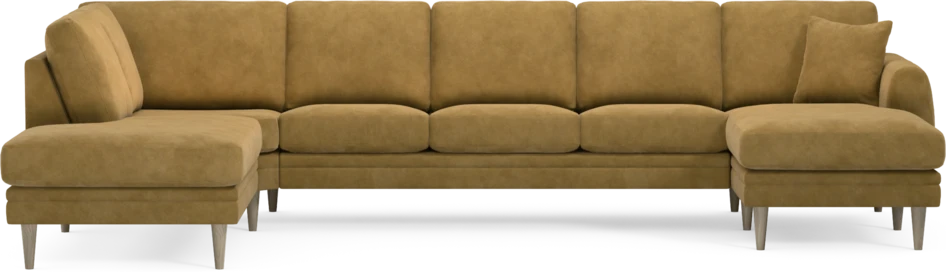 Eden - 3-sits soffa med divan vänster och schäslong höger - Gul