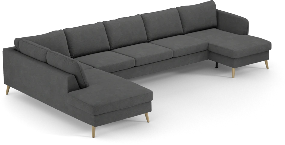 County - 4-sits soffa med divan vänster och schäslong höger - Grå