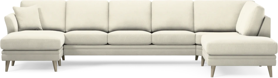 Eden - 3-sits soffa med schäslong vänster och divan höger - Vit