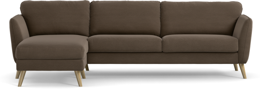 Bridge - 3-sits soffa med schäslong vänster - Brun