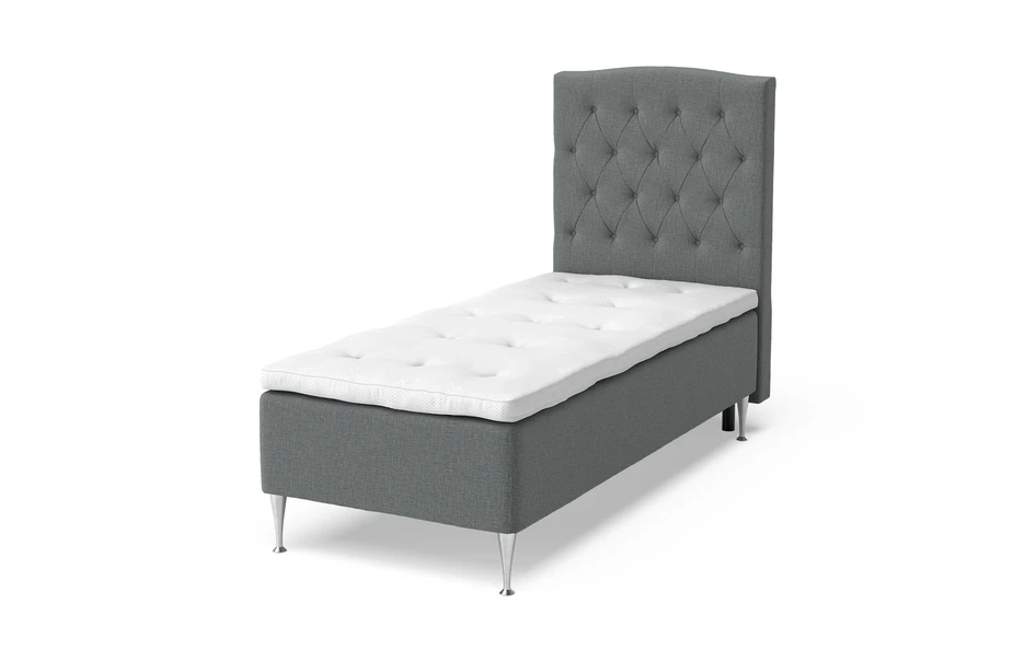 Dream Delux - Ramsäng, enkelsäng med bäddmadrass Dream Delux vit - Grå