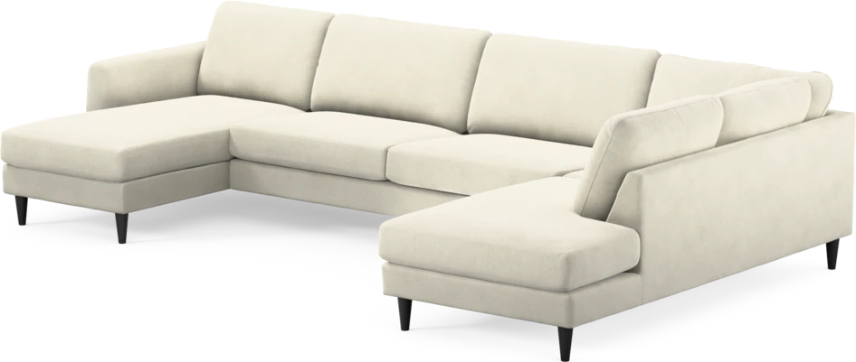 Bridge - 3-sits soffa med schäslong vänster och divan höger - Vit