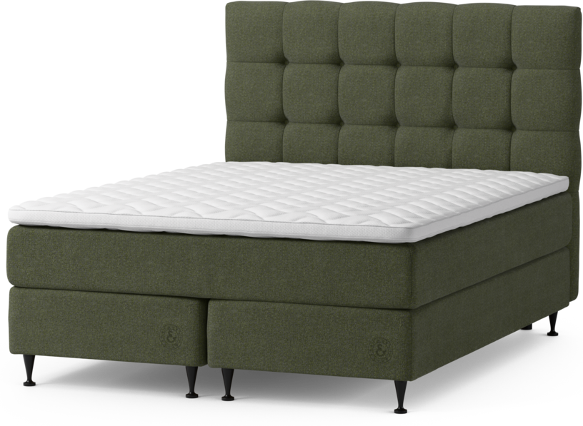 Särö Exclusive - Kontinentalsäng, dubbelsäng med bäddmadrass, sängben och Ruta sänggavel