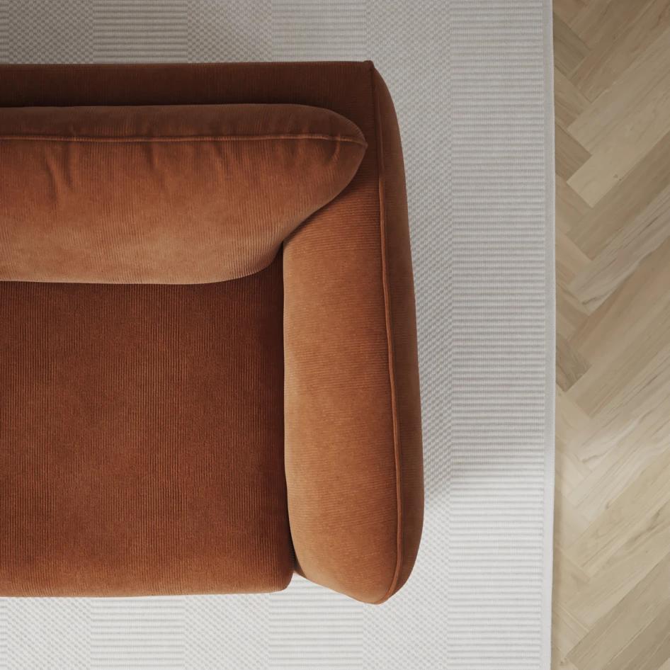 Madison - 2-sits soffa med divan vänster och schäslong höger - Orange