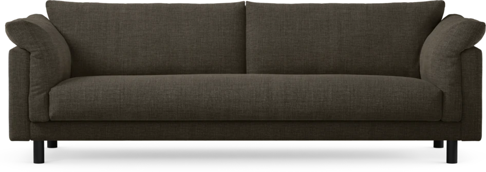 Cherrie - 4-sits soffa, hel dyna, fast klädsel - Brun