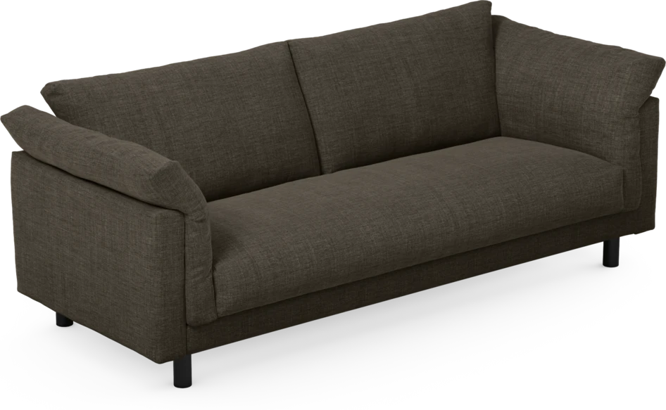 Cherrie - 3-sits soffa, hel dyna, fast klädsel - Brun