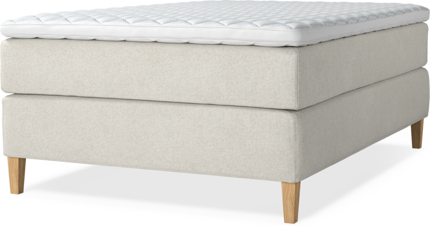 Delux Exclusive - Kontinentalsäng, enkelsäng 140 cm med bäddmadrass - Beige